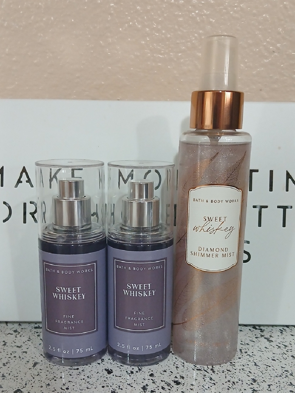 Bath & Body Works Sweet Whiskey Mist Trio | Mini Spray Bundle & Shimmer Mist